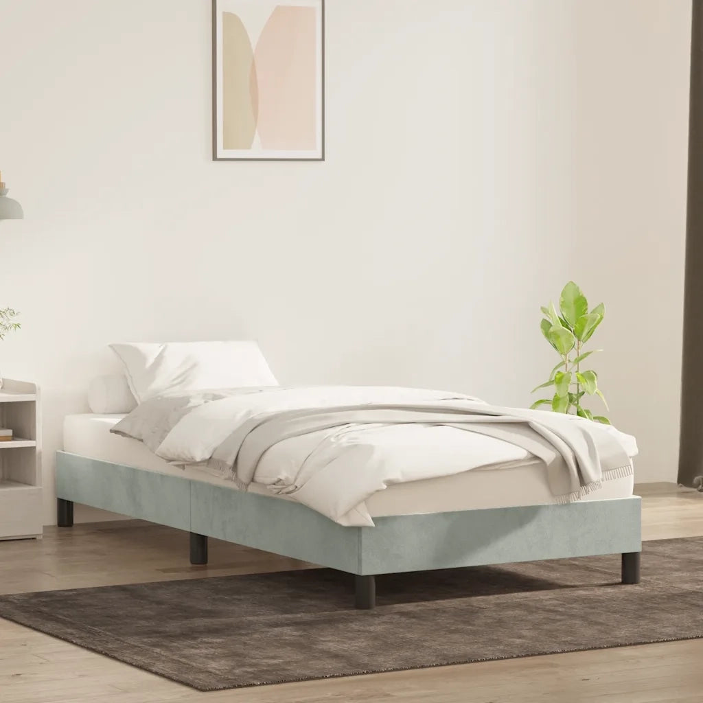 vidaXL Giroletto senza Materasso Grigio Chiaro 100x220 cm Velluto