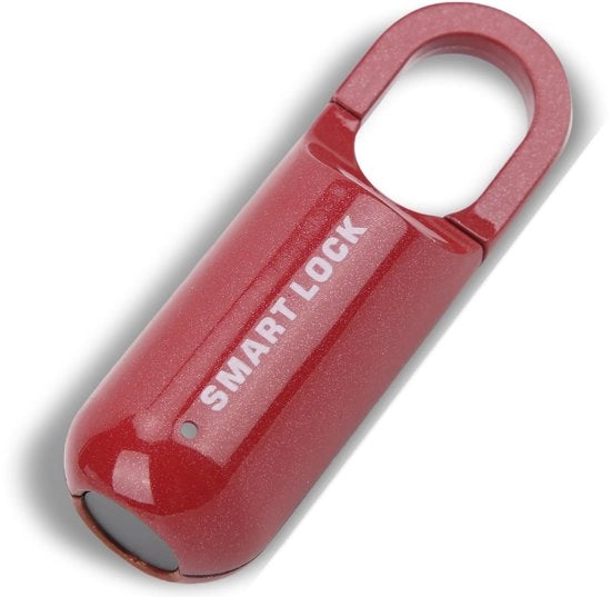 Sistema di blocco viti senza chiave e ricaricabile via USB - Ideale per porta e armadio - 10 viti di blocco - Colore rosso - Sicurezza contro furto - Disegno sottile