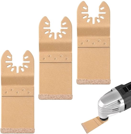 Blade Zaag per Acciaio Duro 90 x 35 mm - Kit di Lame Multifunzione - 3 Pezzi - Lame Oscillanti - Alta Efficienza di Taglio - Resistente alla Sfregio e al Calore