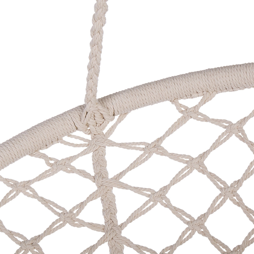 Sedia sospesa poltrona pensile Sedile intrecciato in macramè bianco Sedia a dondolo per interni Stile Boho