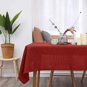 Tavolo da Natale - Stile lotus - Tavolo da pranzo impermeabile - Tavolo da pranzo rettangolare per Natale - Lavabile - 130x160cm - Rosso