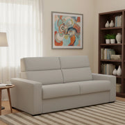 Marcon, Divano Letto 3 Posti Sfoderabile Made in Italy, 220x95 cm Grigio Chiaro