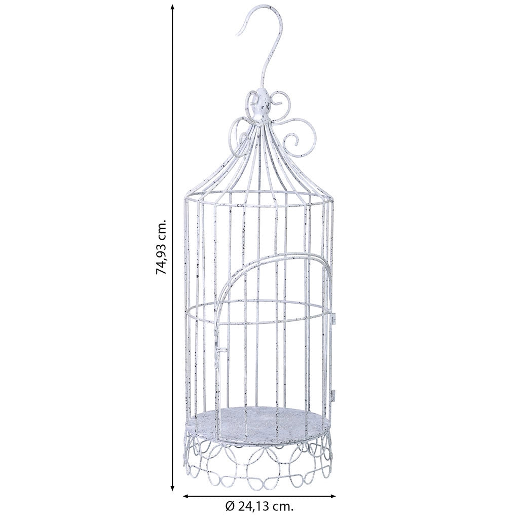 Gabbia decorativa in metallo 24,13x24,13x74,93h cm grigio