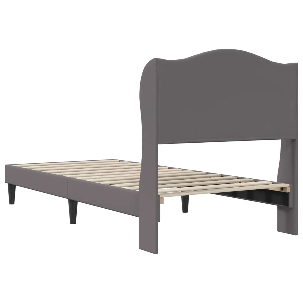 Struttura del letto con testiera Grigio 80 x 200 cm Similpelle 42027834
