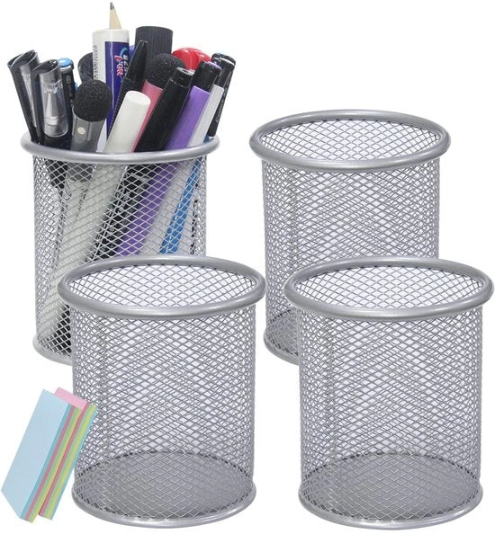 Organizzatore per Pennarelli - 4 Pezzi - Pennarelliere Ronde - Organizzatore per Ufficio - Inox - Design Moderno - Risparmio di Spazio