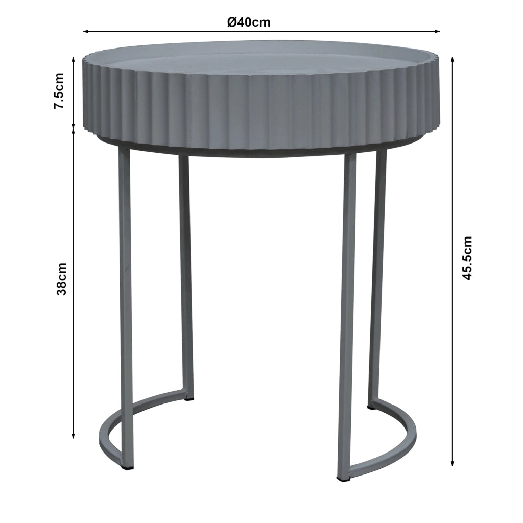 Tavolino Rotondo Rill da Salotto 46 x Ø40 cm - Grigio [en.casa]