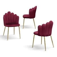 PAZZO DESIGN Sedia Sissi Bordeaux set da 4 in velluto e gambe in metallo