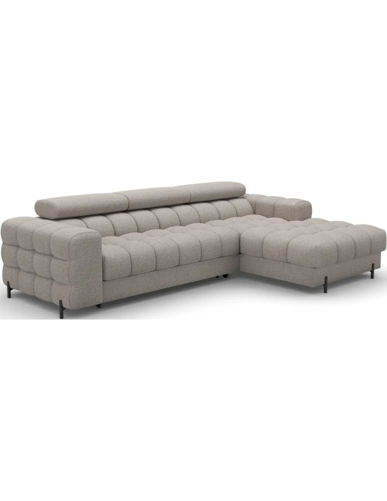 Divano angolare destro convertibile Beige mélange stile contemporaneo 285x99x181cm FILTRO