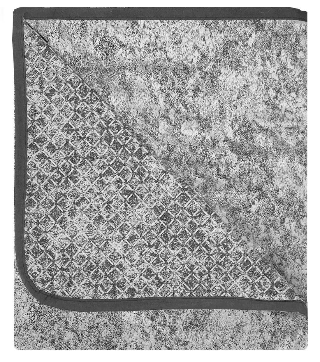 Copridivano con Penisola Destra Seduta 240 cm in Poliestere e Cotone Grigio Scuro