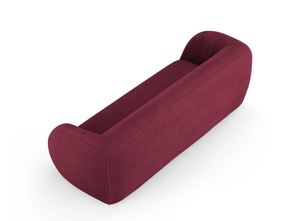 Cosmopolitan Design - Divano "Essen" 3 posti in bouclé bordeaux 