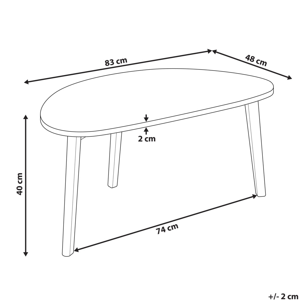 Tavolino da caffè gambe in legno di pino bianco piano in MDF stile scandinavo soggiorno