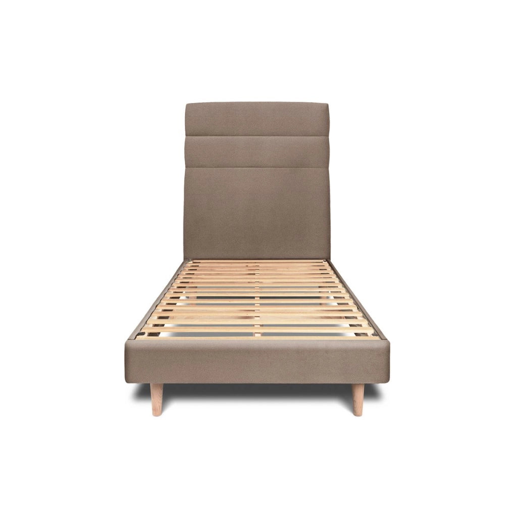 Letto 90x200 cm con testiera in linea - Tessuto velluto