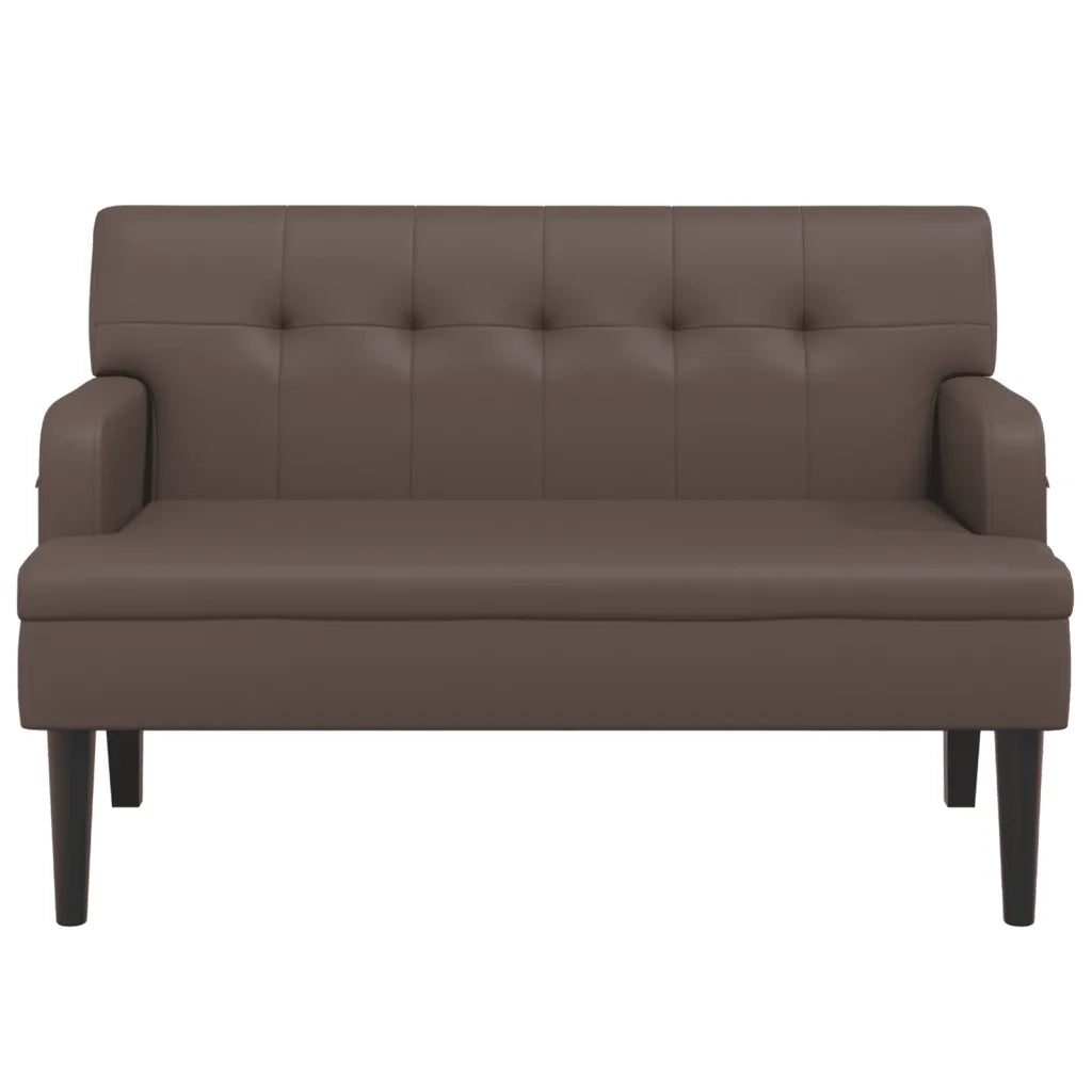 Panca con Schienale-Divano Sedia Marrone 112x65,5x75 cm in Similpelle