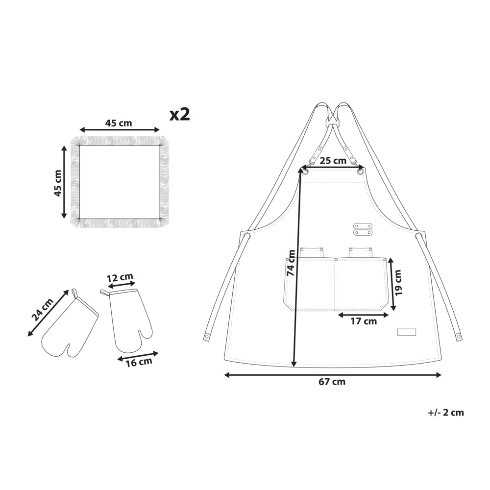 Set da cucina Grembiule Guanti da forno Panni da cucina Verde tessili da cucina
