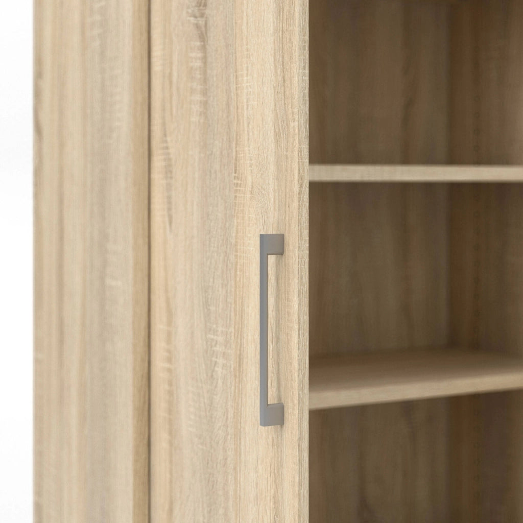 Credenza Saotome, Buffet da soggiorno, Madia da salotto, Dispensa da cucina, 89x40 h186 cm, Quercia