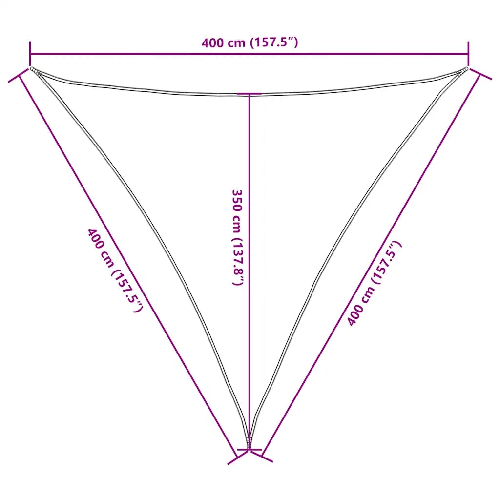 Parasole a Vela Tessuto Oxford Triangolare 4x4x4 m Terracotta 135396