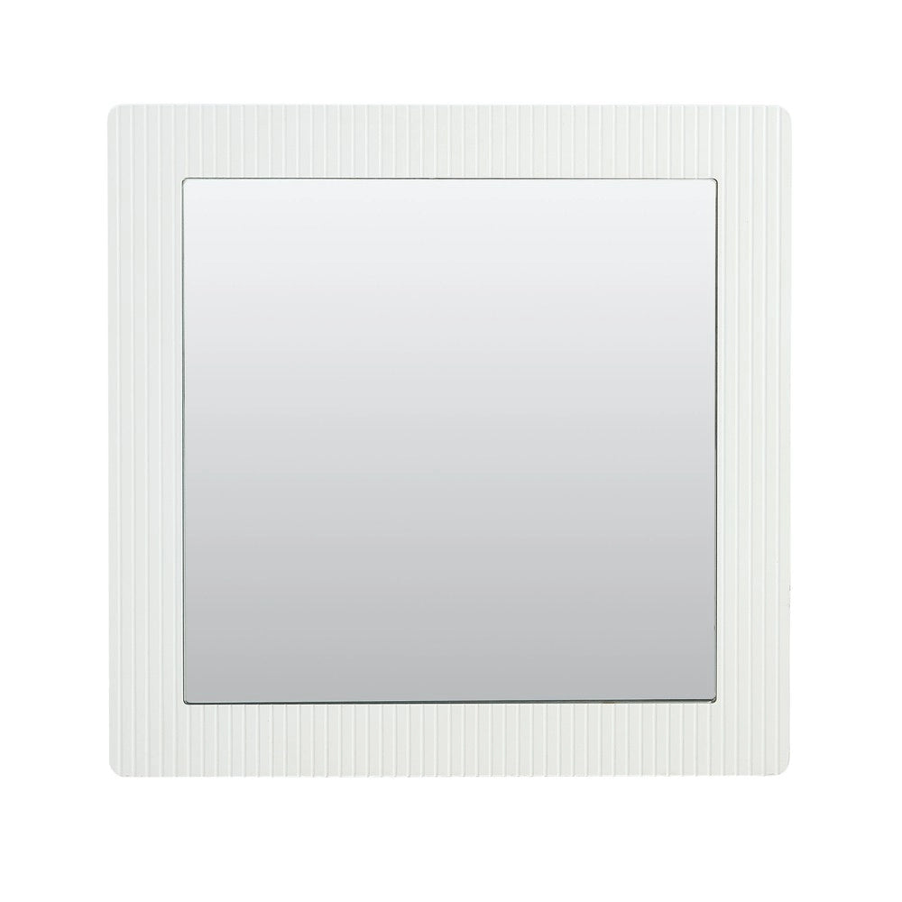Specchio Quadrato da Parete ¨C MINIMAL ¨C Bianco, Legno, 80x80 cm
