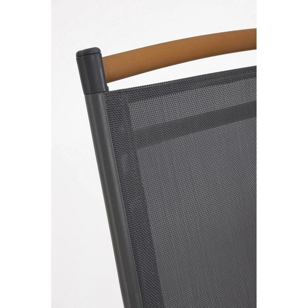 Set 4 Sedie Reclinabili Alluminio Grigio Scuro da Esterno - VALCRIS