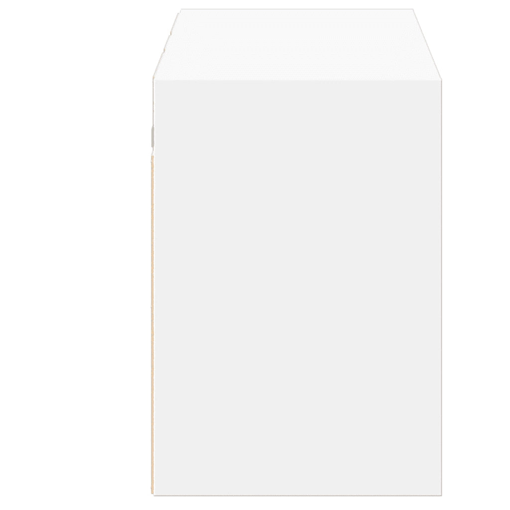 vidaXL Mobile TV a Parete con Luci LED Bianco 130x31x45 cm