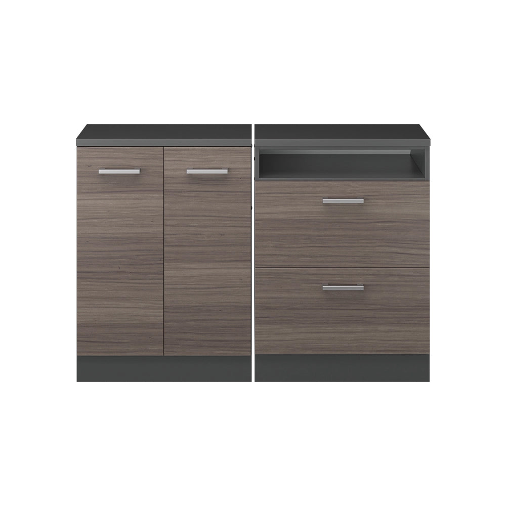 Mobile cucina sottotetto R-Line Grigio nobile/Antracite 120 cm Set di 2 carcasse armadio profondità 60 cm Vicco