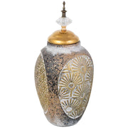 Vaso in ceramica dorata, D17,5x36h cm