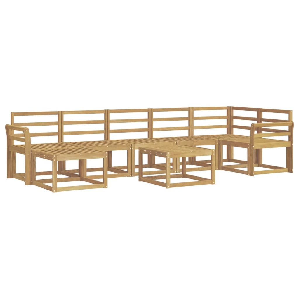 Set di divani da esterno 8 pcs Bianco Legno di Acacia Massello 3387978