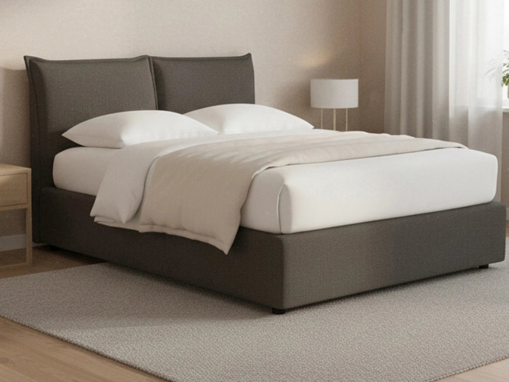 Penzance, Letto Piazza e Mezza Sfoderabile Made in Italy, Grigio Tortora