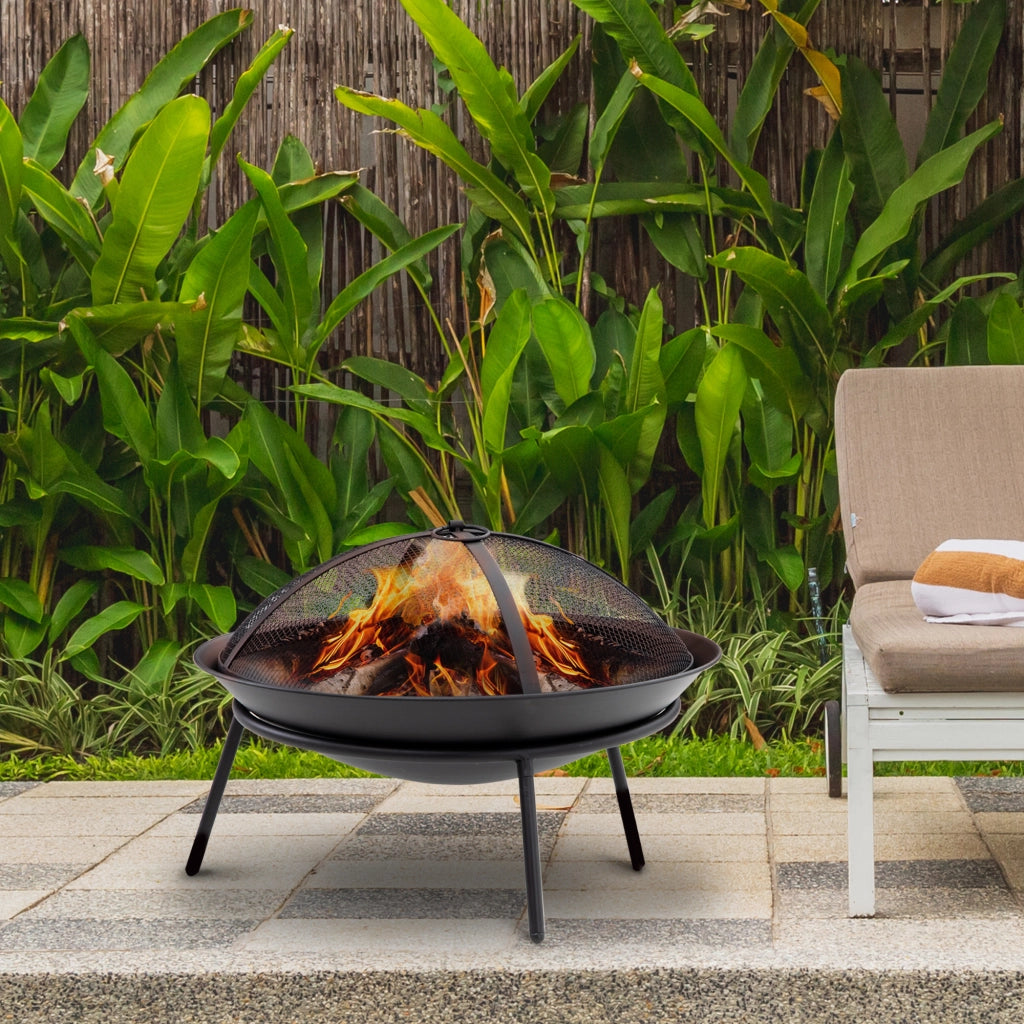 Braciere da Giardino con Coperchio ¨C Xylo ¨C Metallo Nero ?47x33cm