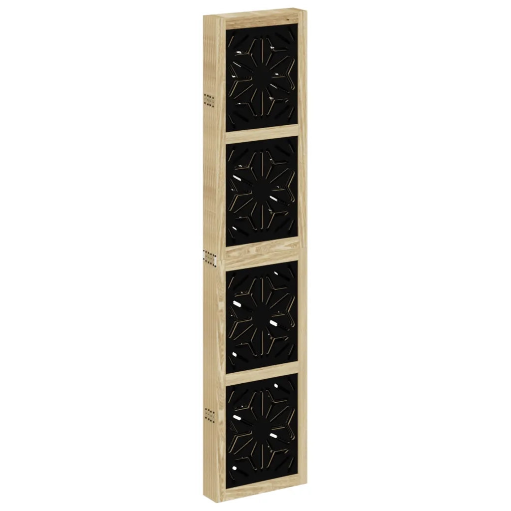 Divisorio Ambienti | Divider per stanze | Paravento 6 Pannelli Marrone e nero Legno di Paulownia