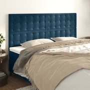 Testiera-Testata-Testiera Decorativa Blu Scuro 160x5x118/128 cm Velluto 445731