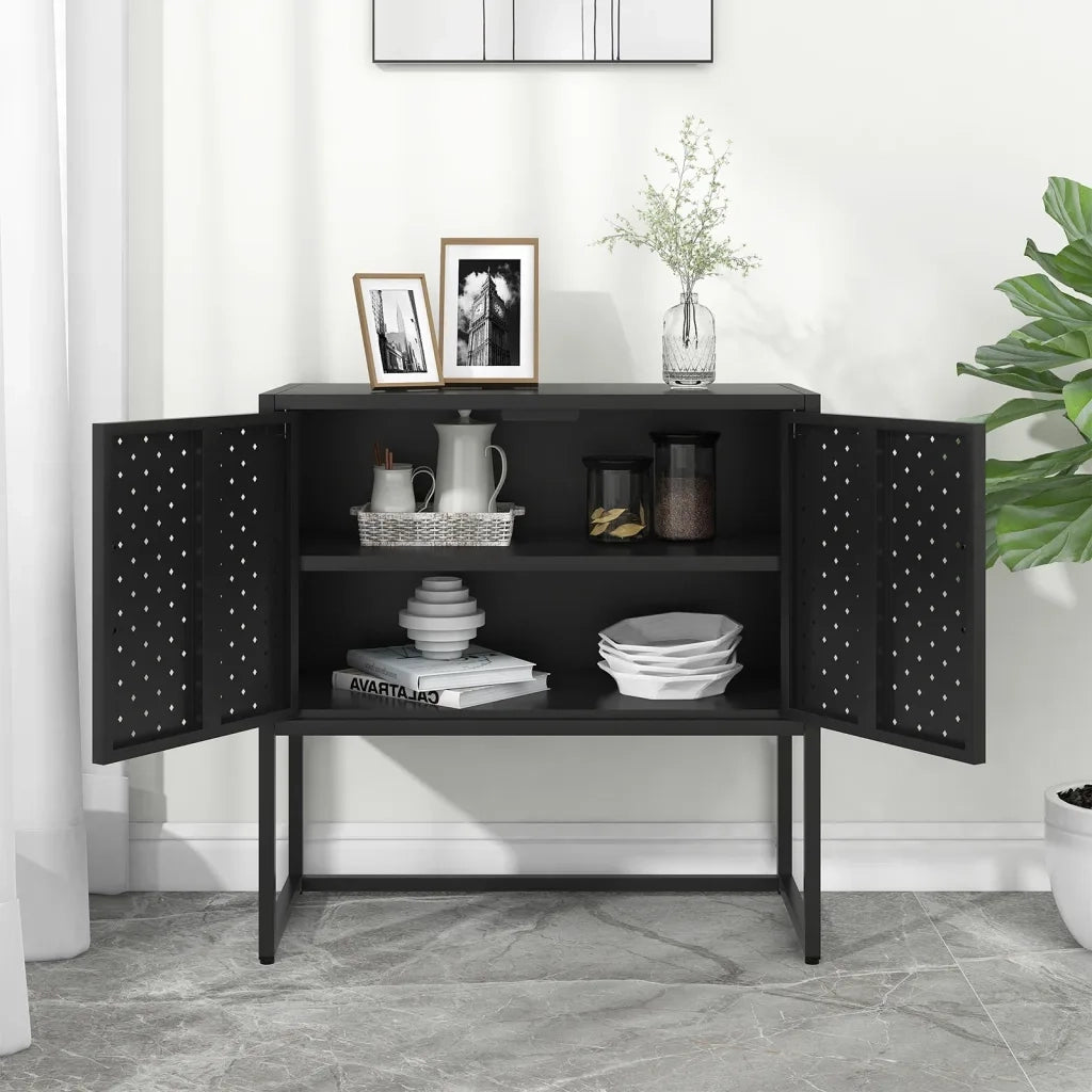 Credenza Nera 75x35x75 cm in Acciaio cod mxl 12577