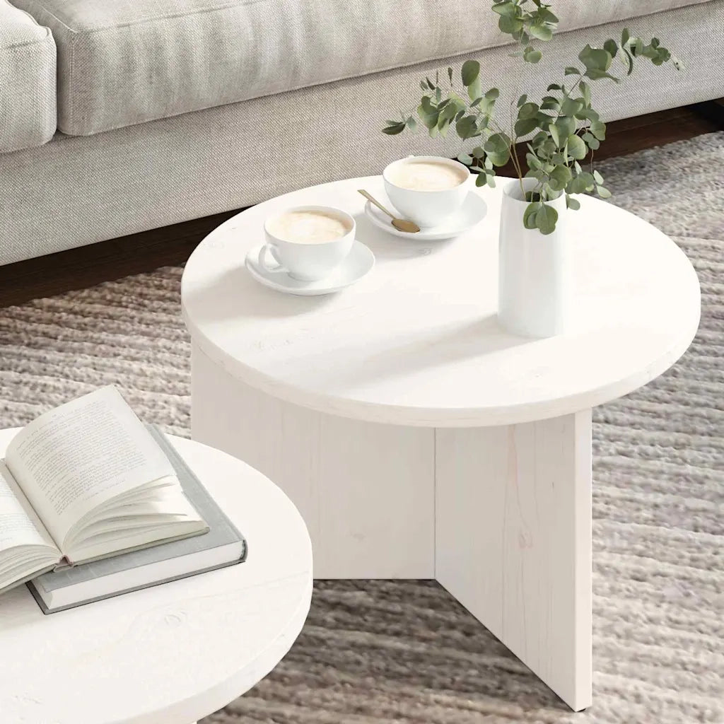 vidaXL Tavolino da salotto 2 pcs Bianco 49 x 49 x 28 cm