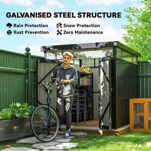 Capanno da Giardino con Lucernario in Acrilico 200x258x201 cm in Acciaio Grigio Scuro