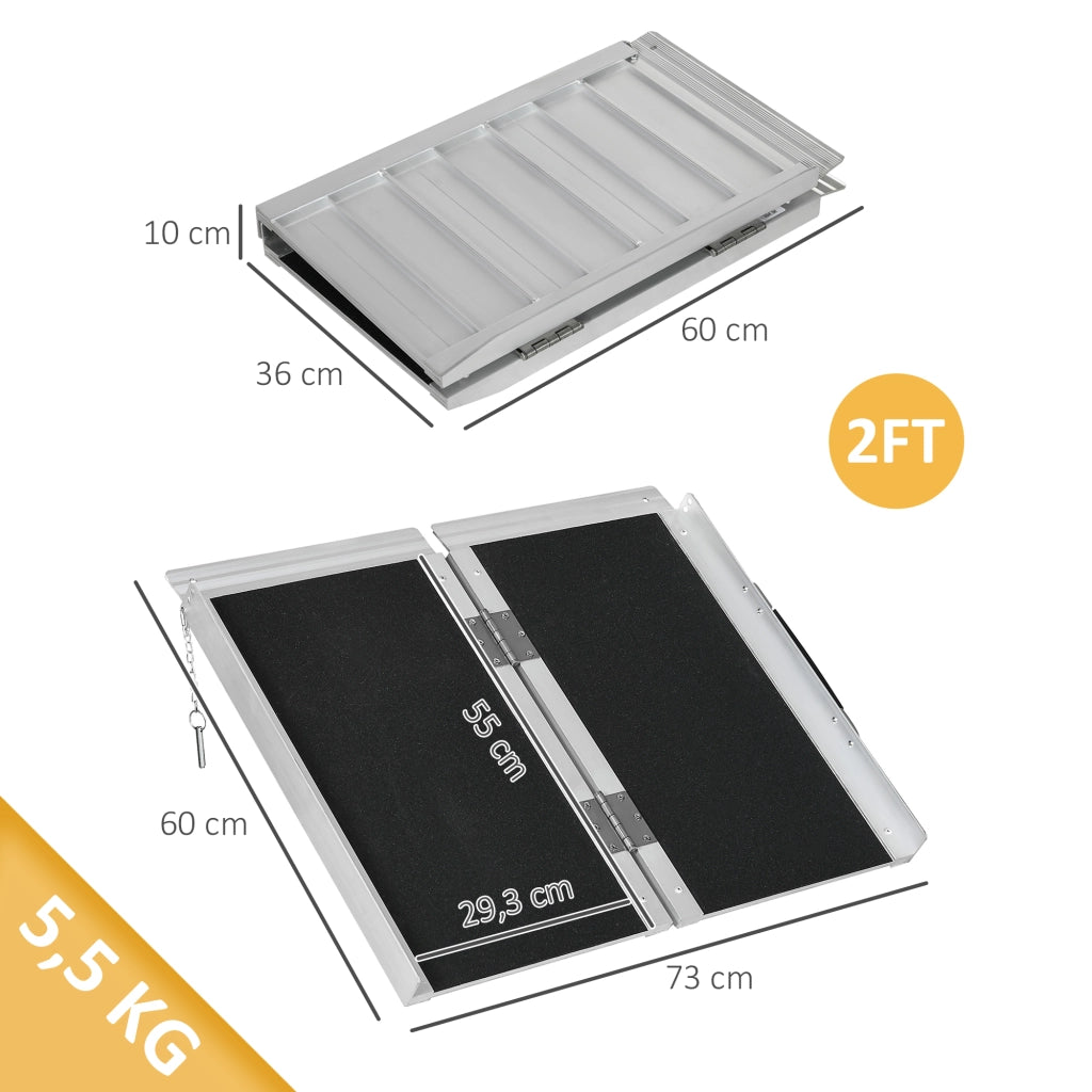 Rampa per Carico Carrozzina Antiscivolo Pieghevole ¨C Zephmum ¨C Nero