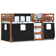 Letto singolo | Letto per adulti | Letto a Castello senza Materasso Bianco e Nero 90x190cm in Pino