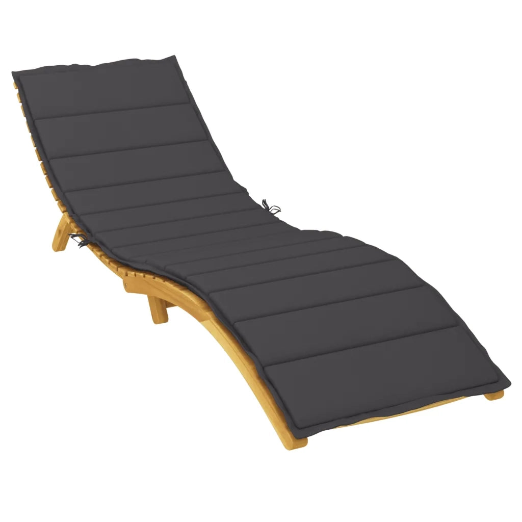 Cuscino per Lettino Nero 200x70x3 cm in Tessuto Oxford 314225