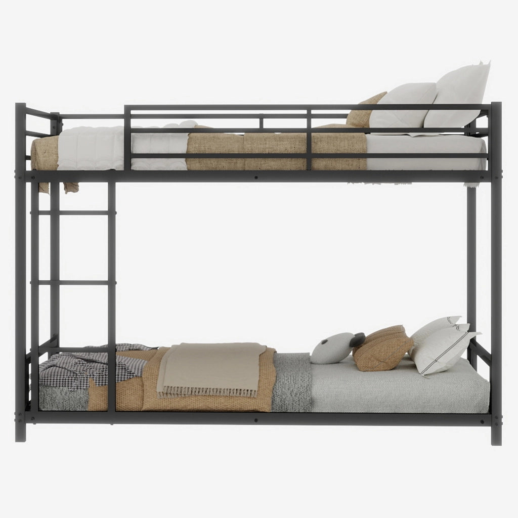 Letto a castello con due letti singoli ferro nero 98x197 cm