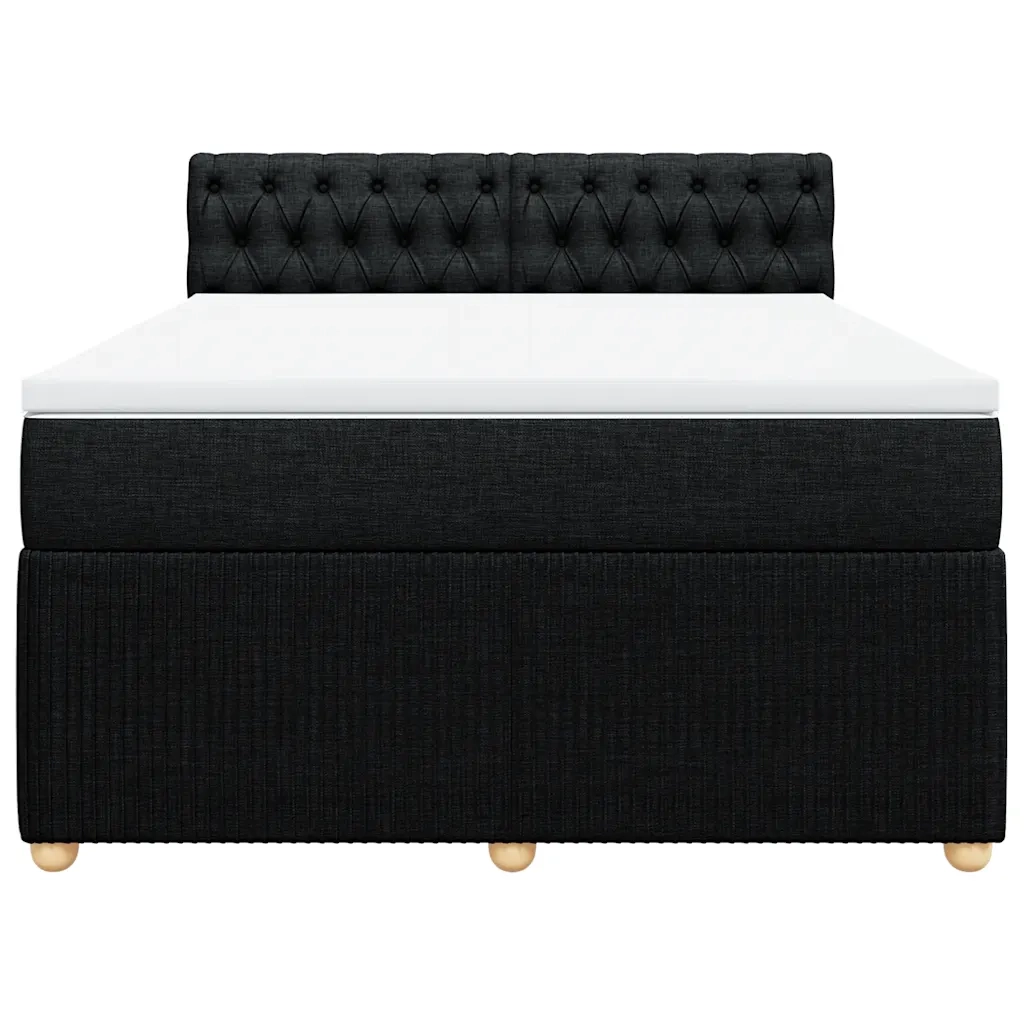 Giroletto a Molle con Materasso Nero 140x190 cm in Tessuto 3287460