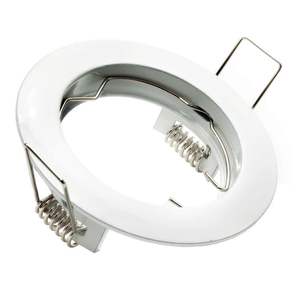 Porta faretto fisso rotondo bianco incasso foro 6cm supporto lampade LED GU10