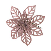 Pick glitter stella di natale rosa gold 16 cm