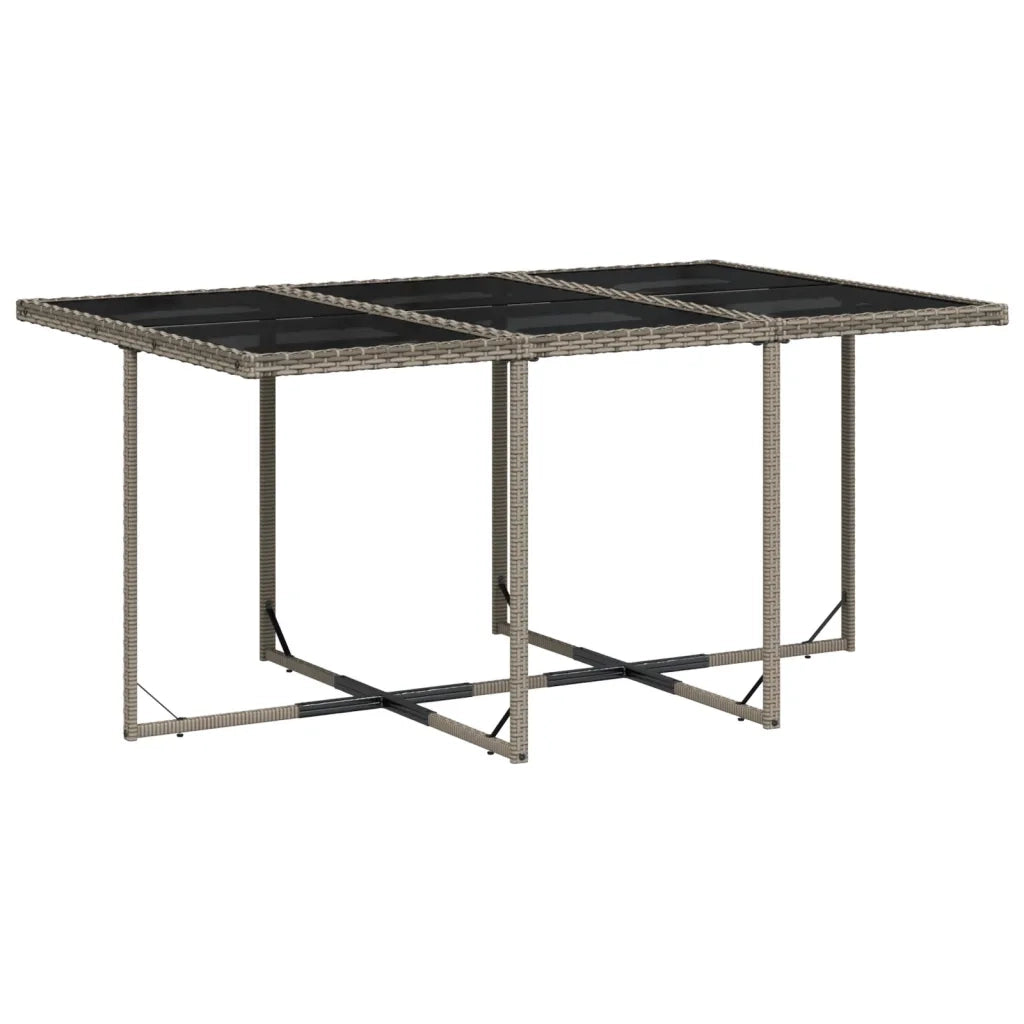 Set da pranzo da giardino da 7 pz con Cuscini in Polyrattan Grigio 3278040