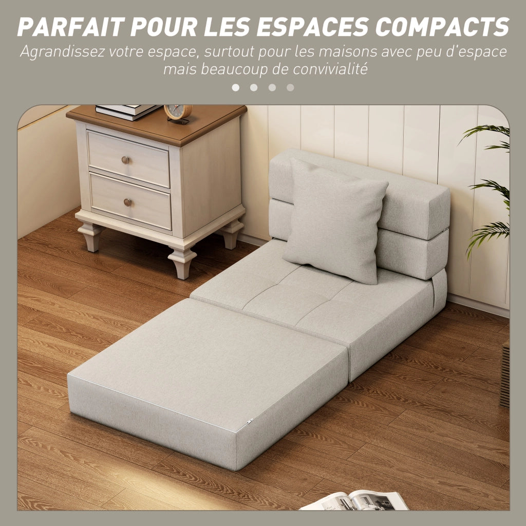 Poltrona letto convertibile ¨C Zephmum ¨C Tessuto beige