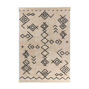 Tappeto in cotone Mylen con motivo geometrico nero e crema