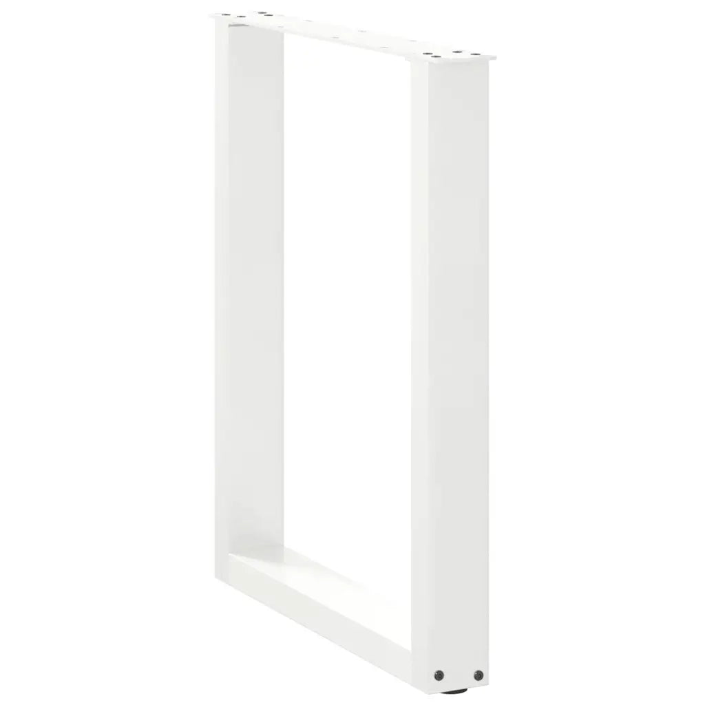 Gambe per tavolo da pranzo a forma di U 2 pz bianche 60x(72-73) cm in acciaio 4013181