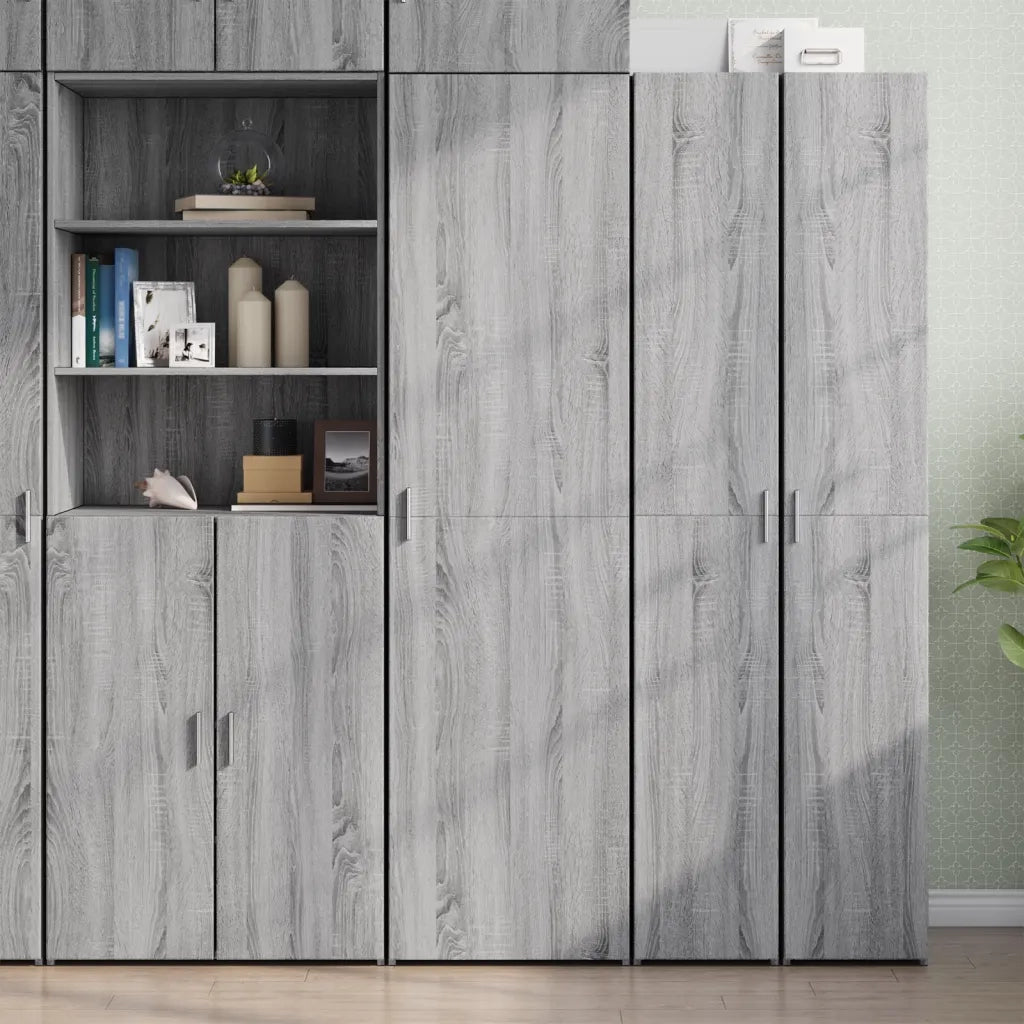 Credenza Grigio Sonoma 50x42,5x185 cm in Legno Ingegnerizzato