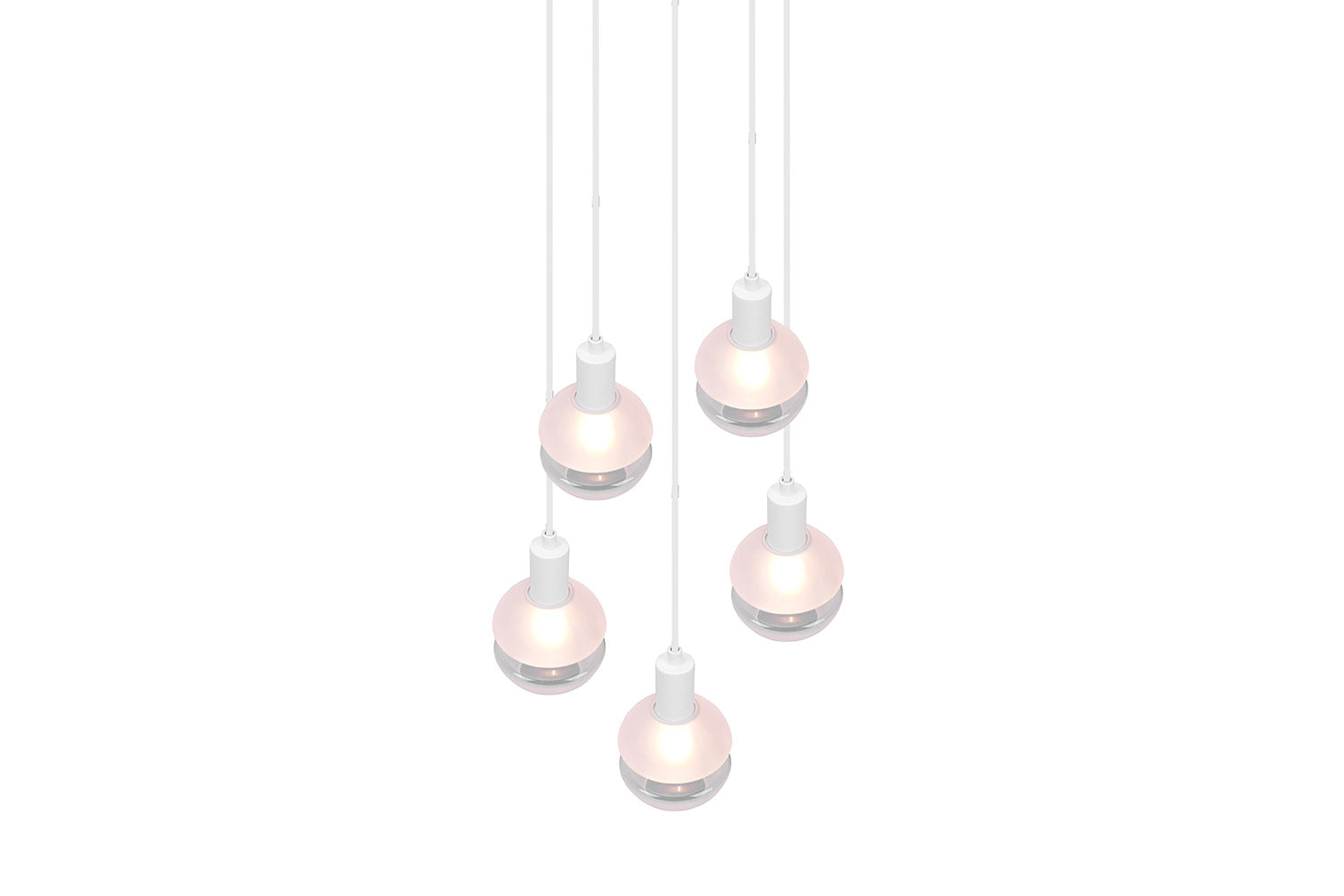 Lampada a Sospensione da Interno Attacco E14 in Metallo Bianco Opaco