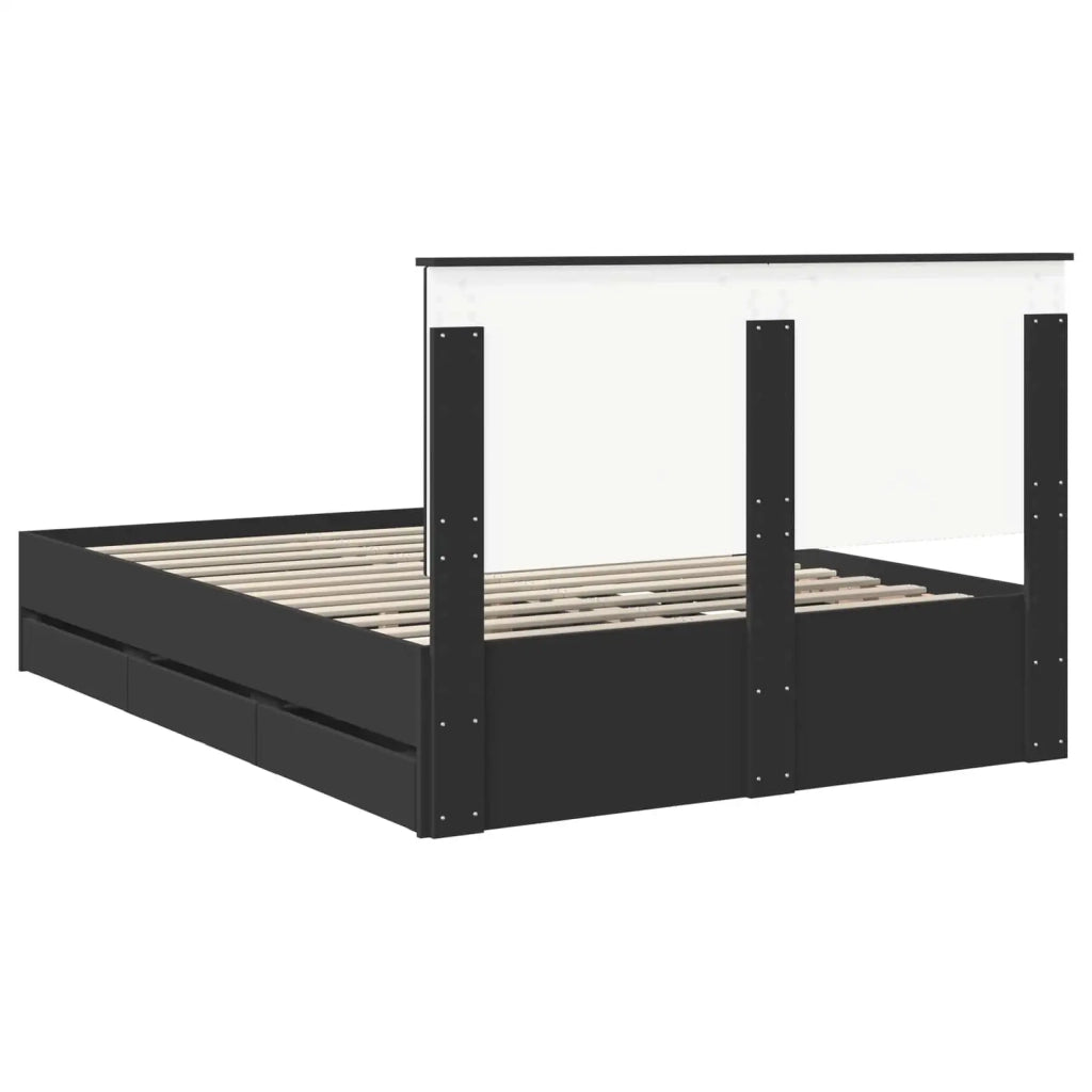 Struttura del letto Nero 140 x 190 cm Legno Ingegnerizzato