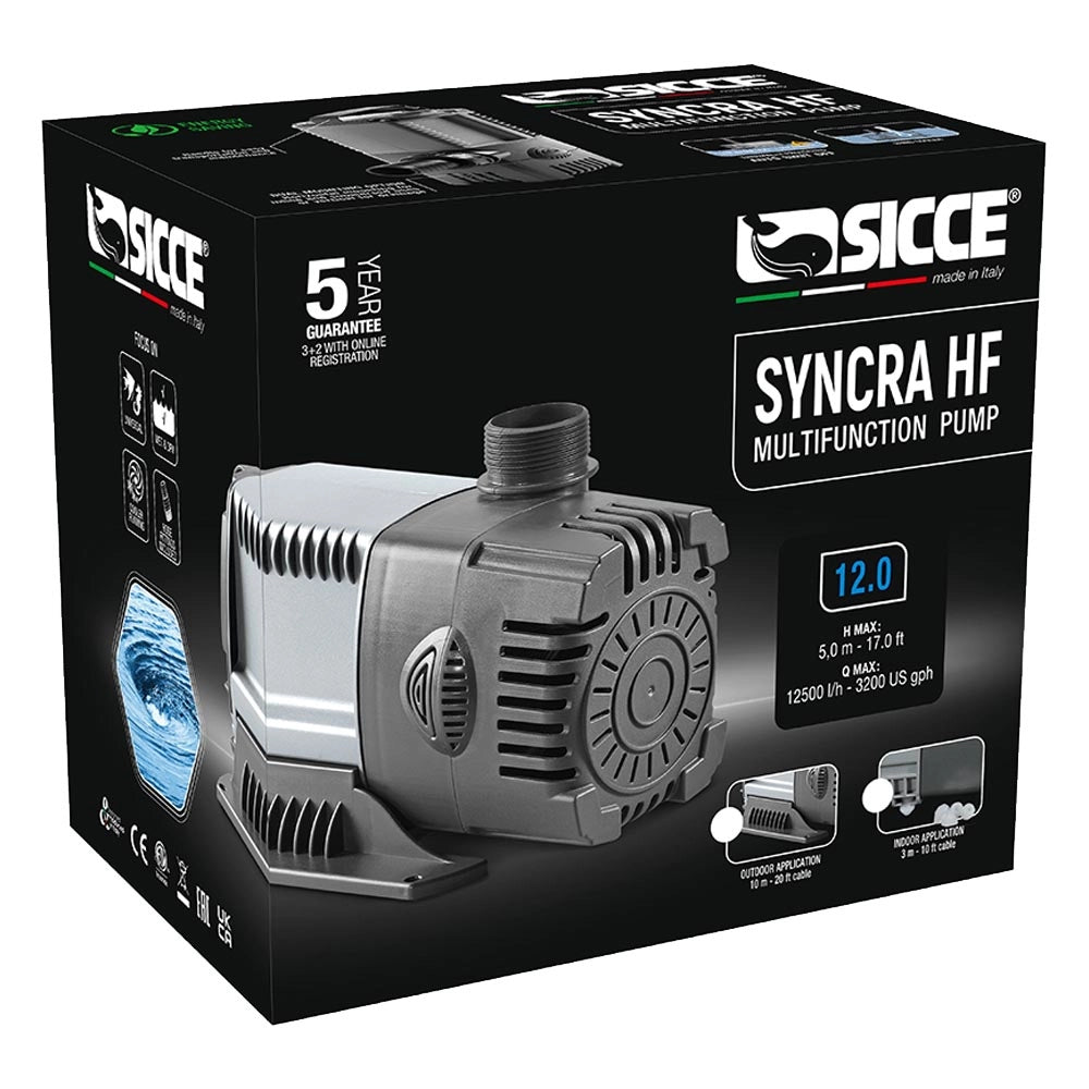 Sicce syncra hf 12.0 pompa multifunzione per laghetti e acquari 12.500 litri/h