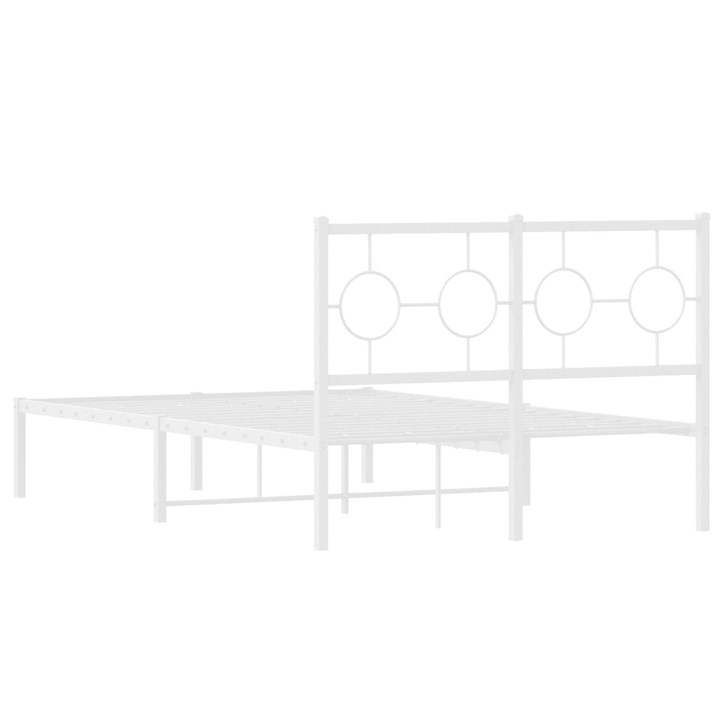 Giroletto con Testiera Metallo Bianco 120x190 cm 376272