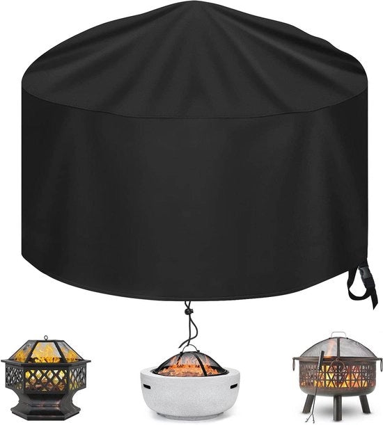 Coprioggetto a forma rotonda per fuochi - impermeabile - 1 pezzo - nero - 600D Oxford